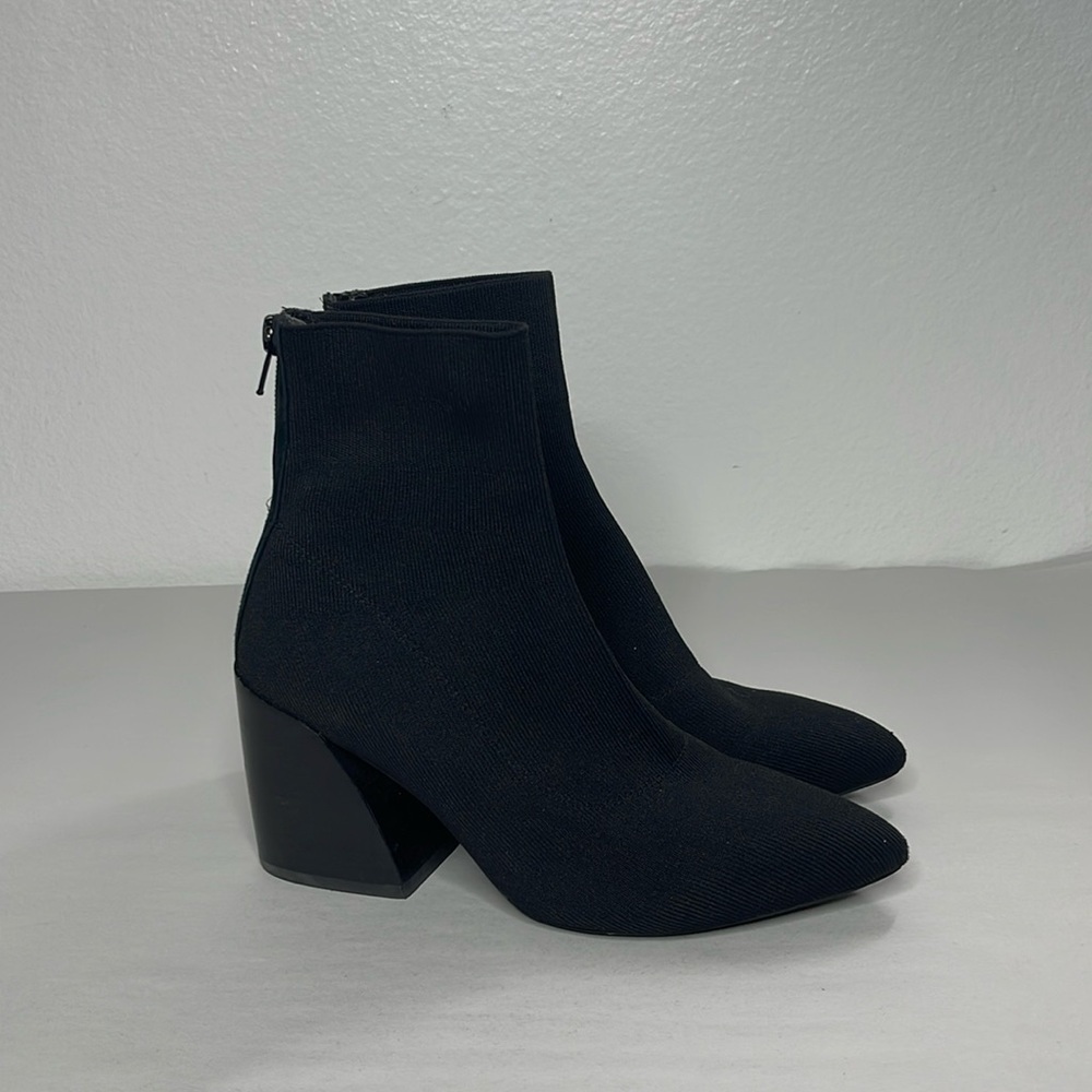 Jeffrey Campbell Bentlee Black Ankle Sock Zip Back Boot Size 6